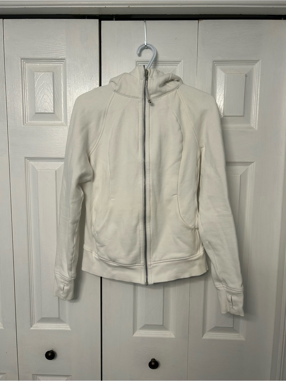 lululemon athletica full zip scuba hoodie -white